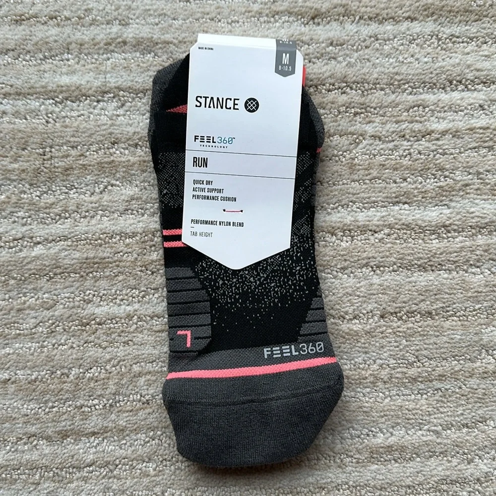 3 Pairs of Stance Socks Feel 360 Run Performance Socks Tab Ankle Height Medium